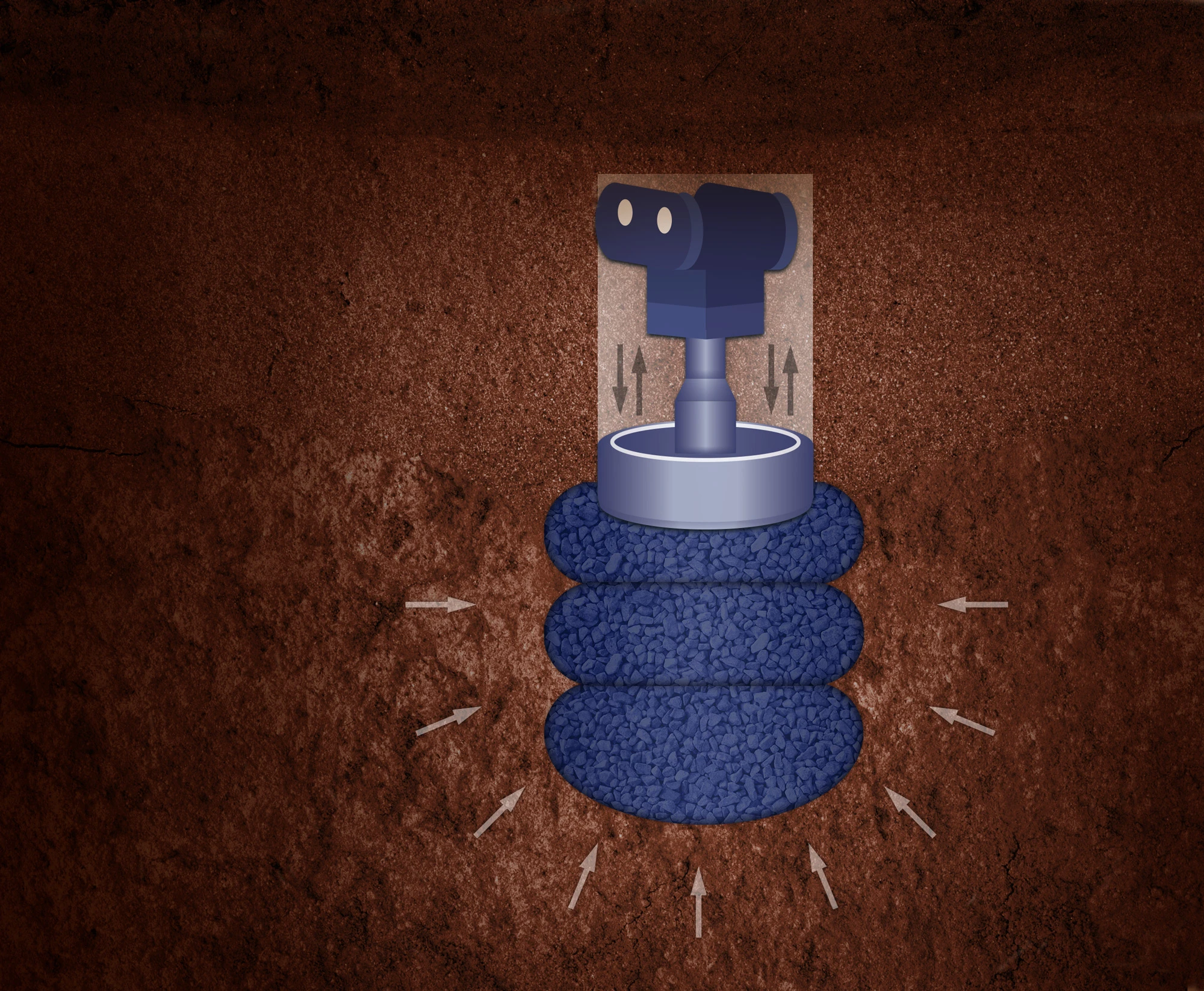 Graphic illustrating the Geopier rammed aggregate pier solution