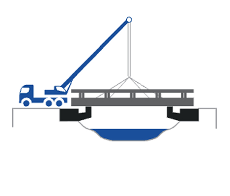 install barriers & place decks
